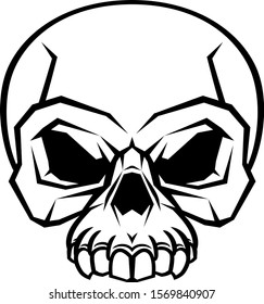 A stylised human skull grim reaper design element 