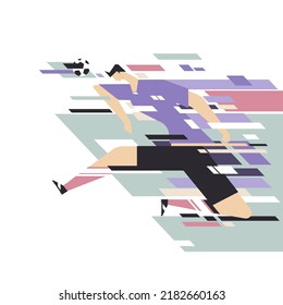 Stylised illustration of a football player in action with motion blur