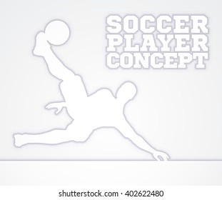 A stylised illustration of a soccer football player in silhouette
