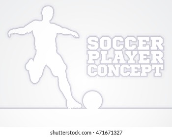 A stylised illustration of a soccer football player in about to kick the ball