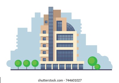 The stylised image of a city building
