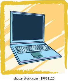 Stylised laptop over an abstract background