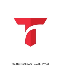 Letra estilizada T logotipo em vetor.