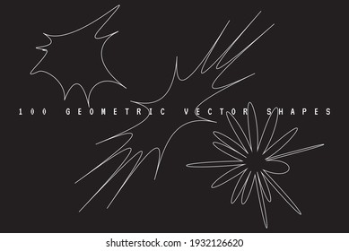 Conjunto vectorial de elementos estelares estilizados. Aquí hay muchas variaciones de las formas habituales a distorsionadas e irreconocibles. Estas formas distorsionadas y extraordinarias hacen que cada producto sea audaz, moderno y más visible.