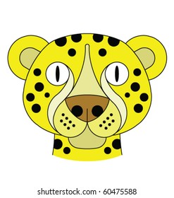 Stylised symmetrical leopard design isolated on white background