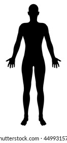 A Stylised Unisex Human Figure Standing In Silhouette