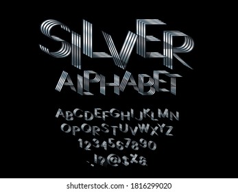 Stylised vector font and alphabet with numbers and symbol