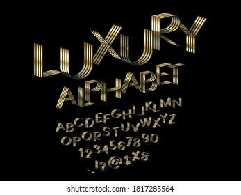 Stylised vector font and alphabet with numbers and symbol