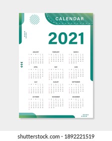 Stylish 2021 calendar design template