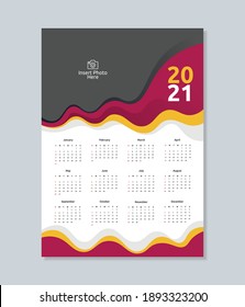 Stylish 2021 calendar design template