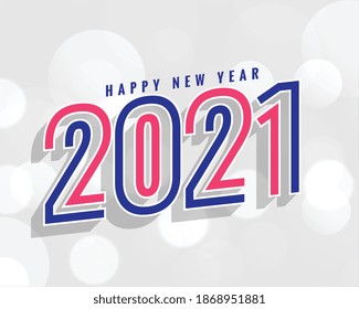 stylish 2021 new year background in line style design