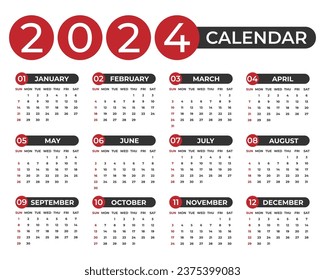 Stylish 2024 Calendar Design Template
