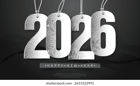 Stylish 2026 New Year Graphic with Decorative Numbers and a Dark Background perfect for festive season promotions