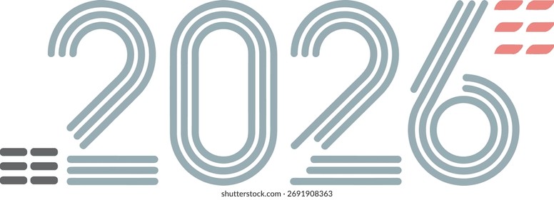 Stylish 2026 Typography with Horizontal Lines Design