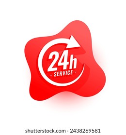 stylish 24 hours a day open service background vector 