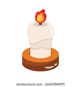 A stylish 2d icon of decorative candlestick holder