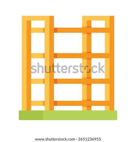 A stylish 2d style icon of timber frame decor