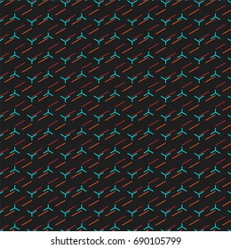 Stylish 3 pointed and oblique dash lines abstract pattern background. Vector illustration.