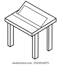 Stylish 3D Computer Table Illustration.
