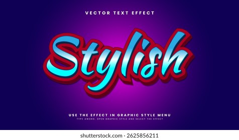 Stylish 3d editable text effect Template Suitable for retro style