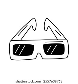 Stylish 3d glasses icon with white background