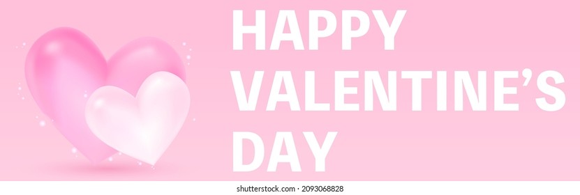 Stylish 3D Heart Valentine's Day Banner , 320x100