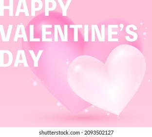 Stylish 3D Heart Valentine's Day Banner , 300x250