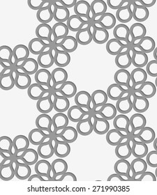 Stylish 3d pattern. Background with paper like perforated effect. Geometric design.Perforated paper with floral reticulated tile.
