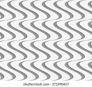 Stylish 3d pattern. Background with paper like perforated effect. Geometric design.Perforated paper with vertical waves.