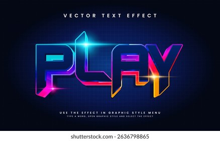 Stylish 3D text effect design featuring the word 'PLAY'.  Perfect for gaming and entertainment.