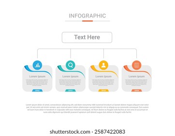 Stylish 4 steps business infographics template, Infographic 4 steps flowchart design, template, info graph template, Professional infographic template business, Infographic with innovative ideas,