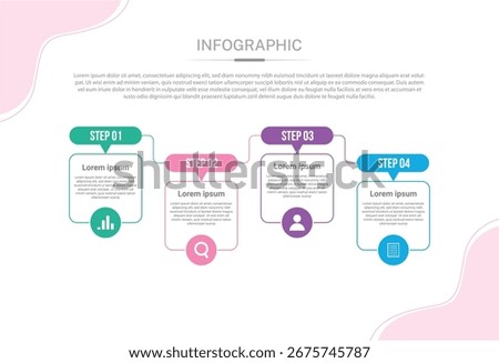 Stylish 4 steps business infographics template, Infographic 4 steps flowchart design, template, info graph template, Professional infographic template business, Infographic with innovative ideas,