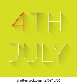Stylish 4th of july text design