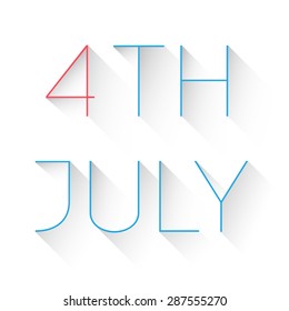 Stylish 4th of july text design 