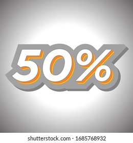 Stylish 50% Text Effect and Vector Template. 
