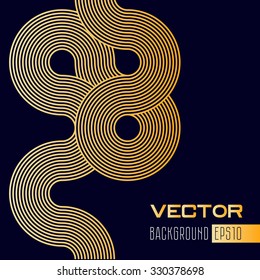 Stylish abstract background with gold lines stripes, vector background for poster and business card design