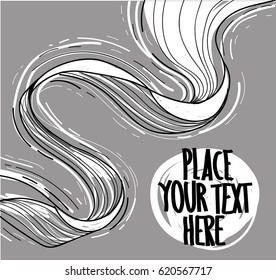 Stylish abstract background with lines. Drawing by hand. Ribbon, stripes background. 