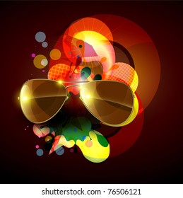 stylish abstract background with sunglasses