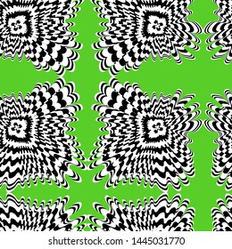 Stylish abstract black and white seamless background. Optical illusion executed in the form 3d speckled texture. Style op art. Can be used for textile, packing, cover books and more.