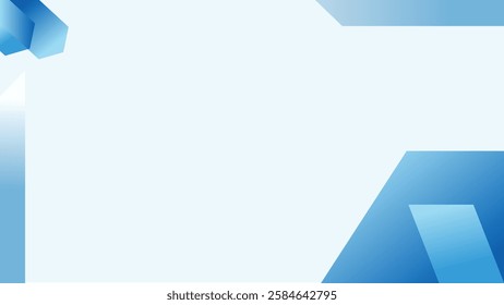 Stylish abstract blue geometric background featuring modern 3D shapes with smooth gradients, perfect for design and advertising. 