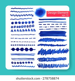 stylish abstract brush marker, set. Vector illustration 