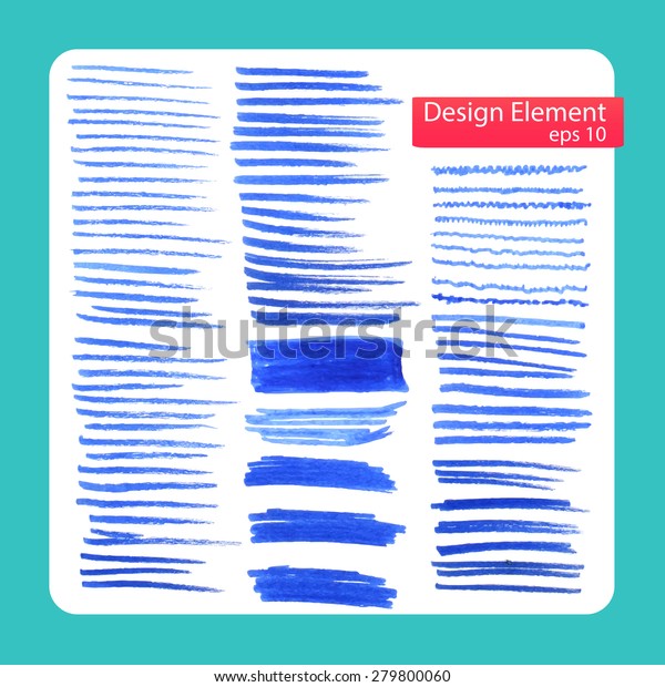 stylish
abstract brush marker, set. Vector illustration
