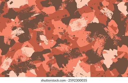 A stylish abstract camouflage pattern with ink splatter effects, perfect for modern fashion, outdoor apparel, and seamless textile prints. Ideal for activewear, jackets, and adventure-ready clothing.