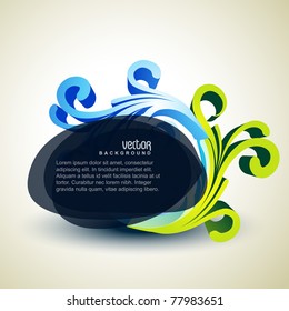 stylish abstract chat bubble with florals