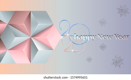 Stylish abstract Christmas background in warm cold colors. Vector illustration for your design