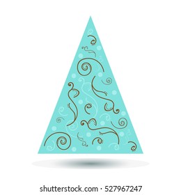Stylish Abstract Christmas tree vector illustration.
