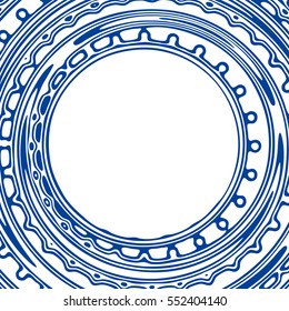 Stylish abstract colorful background with wavy stripes, rings and spots imitating the ethnic style of Maya. Fractal vector pattern may use for t-shirt print.  

