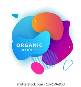 Stylish abstract colorful geometric background. Dynamical forms, flowing liquid shapes, wavy line. Gradient color. Template for logo, flyer or presentation. Vector illustration