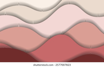 A stylish abstract composition of wavy shapes layered with soft, warm earth tones, perfect for backdrops, modern designs and creative projects that emphasize minimalism and harmony in visual elements.