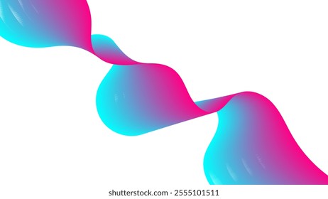 Stylish abstract cyan and pink gradient wave design on white, ideal for branding, social media, web design, and presentations.  